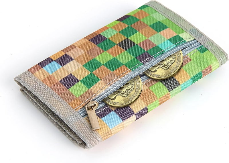 Nitort Wallet, Canvas Outdoor Sports Wallets for Kid, Lovely Wallet with Zipper for Kids- Front Pocket Wallet with Magic Sticker - Image 5